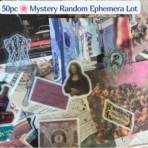 50pc Vintage Scrapbook Ephemera Pack – Mixed Junk Journal & Collage Papers